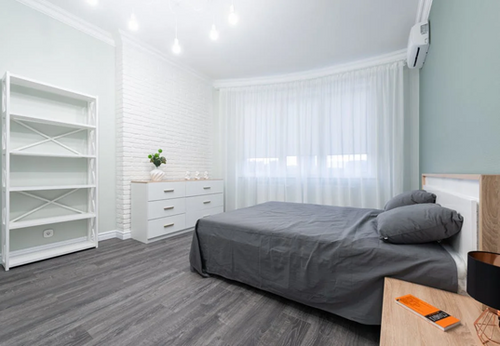 Grey coloured top sheet with grey pillow cases