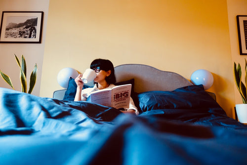 Dimple on weavve cotton sheets in midnight