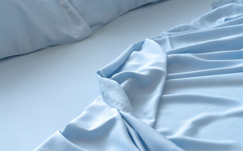 Weavve's cooling TENCEL sheets in sky blue