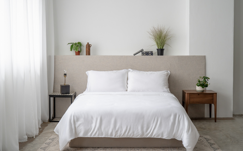 a shot of bedding in white