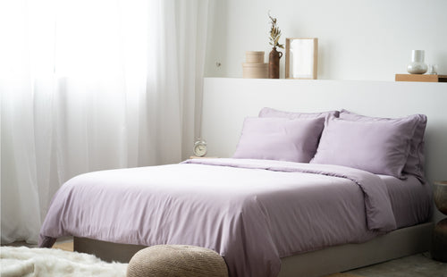 bed linen setup using Signature TENCEL™ in lilac mauve