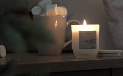 soy candle on table