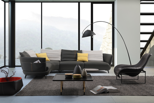 Eminence Sectional Genuine Leather Sofa by Chattel display