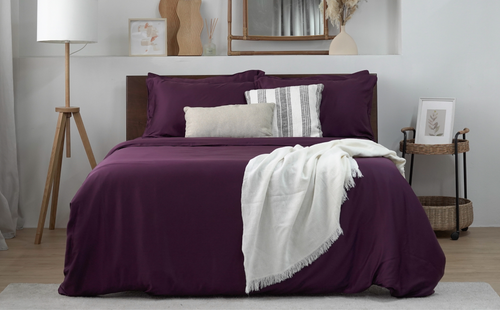 Close-up of bedding in Royal Plum — the main colour for the Year of the Fire Horse