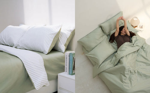 Weavve Home's new cotton bedsheet design: willow green