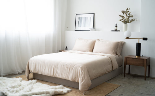 Weavve Signature TENCEL bed sheet in sand taupe