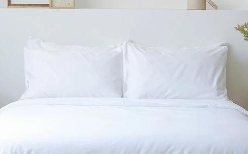 close up white bedding