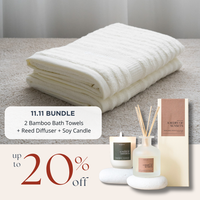 [11.11 SPECIAL] - Bamboo Bath Towel Set + Soy Candle + Reed Diffuser