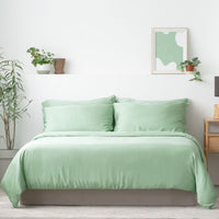 Fern Green TENCEL Bed Sheets Classic Set with Tencel Fitted Sheet, Tencel Pillow Case, Tencel Duvet Cover. Buy Fern Green Bed Sheets at Weavve Home, Best Bed Sheets Singapore and Luxury Hotel Sheets. 400 High Thread Count Bed Sheet. 