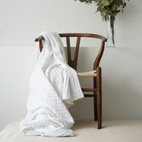 Waffle knit blanket Cotton throw blanket on chair 