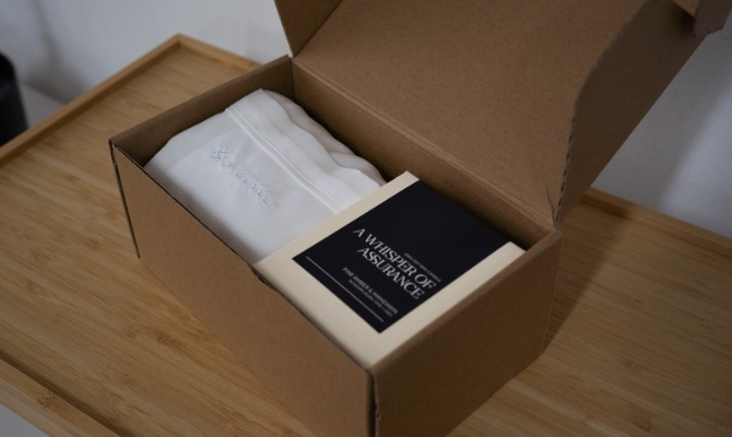 gift set with pillowcase and candle