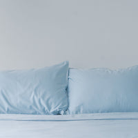 Glacier Blue Cotton Bed Sheets Fitted Sheet Set with Tencel fitted sheet, Tencel Pillow Case, Tencel Duvet Cover. Buy Glacier Blue Tencel Fitted bed sheet set at Weavve Home, Shop Egyptian Cotton Bed Sheets Singapore and Luxury Hotel Sheets. 400 High Thread Count Bed Sheet. 