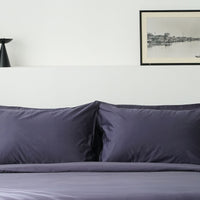 Dark Blue Cotton Bed Sheets Fitted Sheet Set with Tencel fitted sheet, Tencel Pillow Case, Tencel Duvet Cover. Buy Dark Blue Tencel Fitted bed sheet set at Weavve Home, Shop Egyptian Cotton Bed Sheets Singapore and Luxury Hotel Sheets. 400 High Thread Count Bed Sheet. 