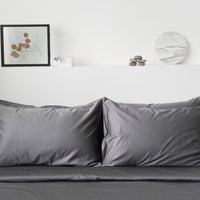 Persian Grey Cotton Bed Sheets Fitted Sheet Set with Tencel fitted sheet, Tencel Pillow Case, Tencel Duvet Cover. Buy Persian Grey Tencel Fitted bed sheet set at Weavve Home, Shop Egyptian Cotton Bed Sheets Singapore and Luxury Hotel Sheets. 400 High Thread Count Bed Sheet. 