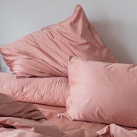 Tea Rose Cotton Bed Sheets Fitted Sheet Set with Tencel fitted sheet, Tencel Pillow Case, Tencel Duvet Cover. Buy Tea Rose Tencel Fitted bed sheet set at Weavve Home, Shop Egyptian Cotton Bed Sheets Singapore and Luxury Hotel Sheets. 400 High Thread Count Bed Sheet. 